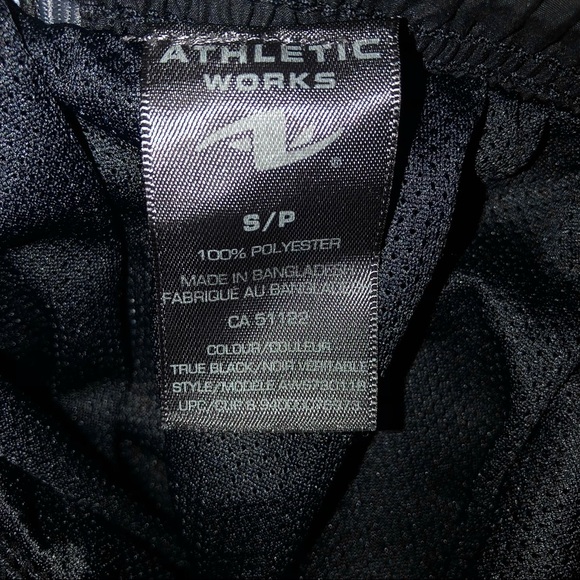 Athletic Works Black Track Pants with Sporty Stripe Accent Drawstring Waist - Picture 5 of 6